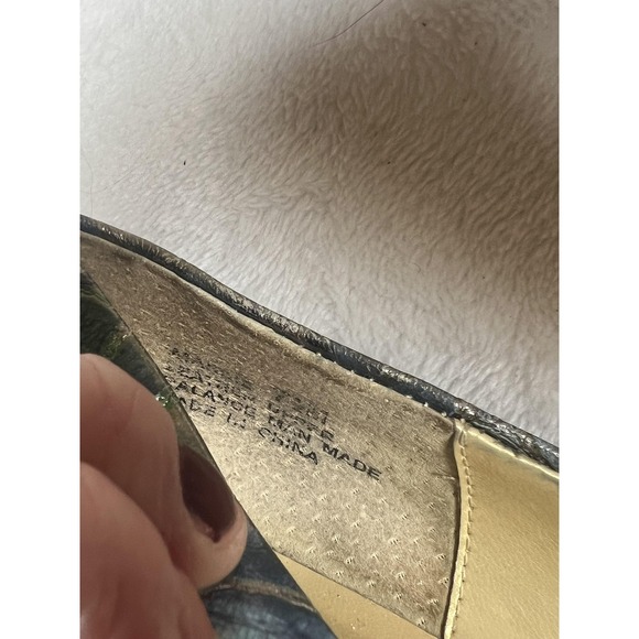 Bellini Shoes Womens Size 9 Blue Croc Embossed Block Heel Square Toe Pumps - Picture 5 of 8